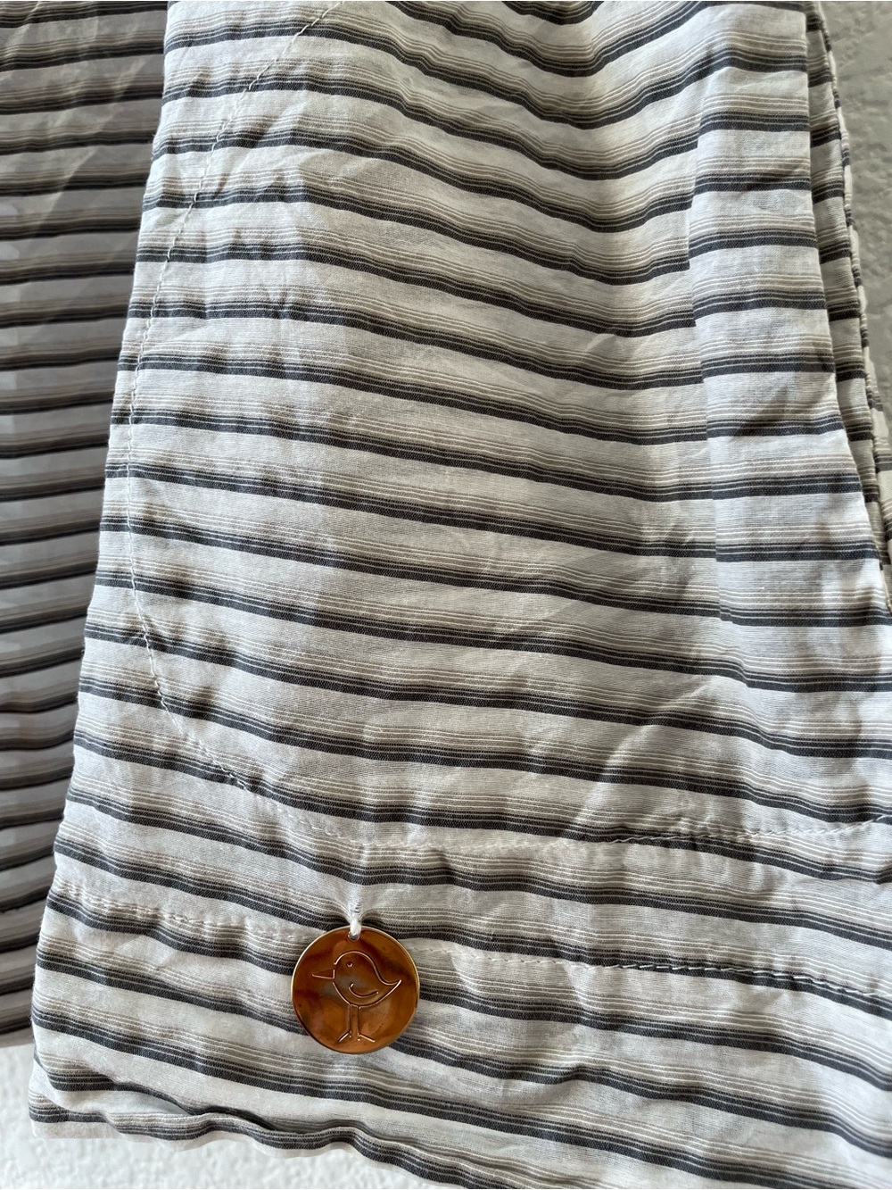 Anthropologie Gray and White Striped Ruffle-Trim Tank - Picture 5 of 5